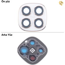Arsking Xiaomi Redmi Note 14 Pro 4g Uyumlu Kamera Lensi Full Beyaz Kamera Camı Çerçeveli Kamera Lens Kapağı