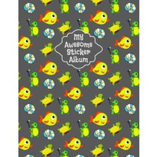 Kazan Hobi My Awesome Sticker Album: Funny Animals Pattern Blank Sticker Book For Collecting Stickers, Sticker Book Organizer For Girls, Sticker Collection Album For Kids