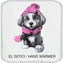 Kazan Hobi Kırmızı Bereli Köpek Cep Sobası, El Isıtıcı, Pvc Sıcak Su Torbası 10X9,5 cm