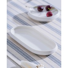 Acar JEA-07406 Rumi 6 Adet Porselen Oval Kayık Sunum Tabak 23 cm