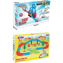 Bengi Store Pilsan Race 360 Derece Eğlenceli Yarış Pisti ve Köprülü Yol Seti Eğitici Oyuncak Araba Pisti Ikili Set