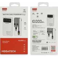 Teknotok Megatech MG-PW10B 10.000 Mah 4 Kablolu Dijital Göstergeli Powerbank
