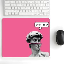 Kazan Hobi 18X22 cm Desenli Baskılı Kaymaz Kauçuk Tabanlı Mouse Pad, Komik Yazılı Tasarım, Whattt