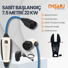 Nrgkick 22KW 32A Taşınabilir Şarj Istasyonu (Sabit Başlangıç Seti 7.5m Duvar Askı Aparatı Ev Prizli)