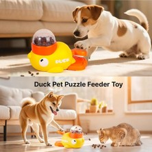 Duffa Kedi ve Köpek Mama Dağıtıcı Zeka Oyuncağı – Ördek Model Yavaş Besleyici Pet Toy Kaymaz Tabanlı Ödül Dağıtıcı Eğitici