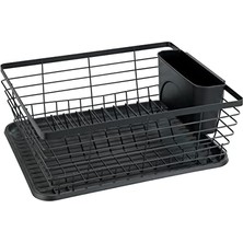 Kazan Hobi Drip Bulaşık Süzgeci, Lavabo Yanı, Toz Boyalı Metal, 36 x 15 x 30,3 Cm, Siyah