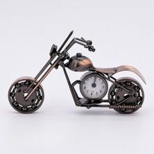Hediye Vakti Kişiye Özel Metal Motosiklet Tasarımlı Analog Masa Saati - Dekoratif Motorcu Masa Süsü