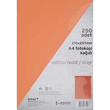 Kazan Hobi A4 Renkli Fotokopi Kağıdı, Saffron, 250 Yaprak
