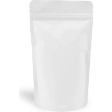 Kazan Hobi Kilitli Alüminyum Doypack Ambalaj Paketi; 50 Adet, Bariyerli Gıda Saklama Poşeti, Kahve Kuruyemiş Baharat Paketleme Poşeti, Yeniden Kapatılabilir Stand Up Pouch, 50'li (Mat Beyaz 11X18,5 Cm)