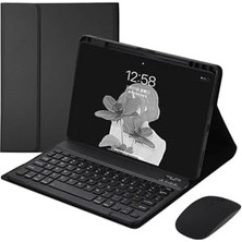 Kazan Hobi Galaxy Tab A9+ Plus 11 Inç SM-X210 ile Uyumlu Bluetooth Klavyeli Kılıf + Mouse