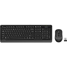 Kazan Hobi Klavye, A4 Tech FG1010 2.4g Q Türkçe Fn-Multimedya +Optik 2000DPI Mouse Siyah/gri Kablosuz Set