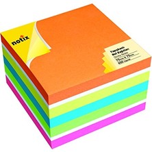 Kazan Hobi 75X75 Yapışkanlı Not Kâğıdı Küpü, 6 Neon Renk, 450 Yaprak