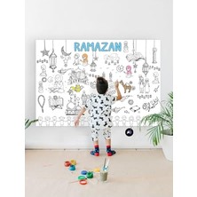 Kazan Hobi Ramazan Ayı Ve, Dev Boyama Kağıdı, Aktivite Boyama Rulosu, Oruç Temalı Islami, Çocuklar Için, (90X130 Cm)