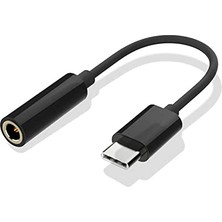 Kazan Hobi Type C To 3.5 mm Stereo Kulaklık/aux/şarj Dönüştürücü Adaptör, Siyah