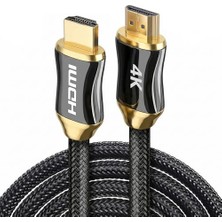 Kazan Hobi 4K HDMI Kablosu 10 Metre, Yüksek Hızlı Görüntü ve Ses Iletimi, UHD Görüntü Aktarımı, Örgülü Kablo ve Metal Başlıklar, Tv Monitör Ps Xbox Projektör Uyumlu