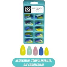 Kazan Hobi 100'LÜ Renkli Balerin Protez Takma Tırnak, NO:138