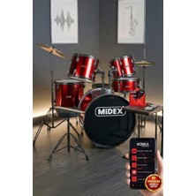 Kazan Hobi CD900X-RD 22'' Yetişkin Akustik Bateri Davul Seti 22B-13T-12T-16F-14S (5 Parça)