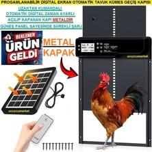 Ucuzcu Market Güneş Panelli (Şarjlı) Progamlanabilir Digital Ekran Otomatik Kümes Kapısı