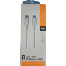 BSSM 40 W Type-C To Type-C Ultra Hızlı  Pd Şarj Kablosu Beyaz