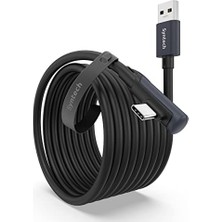 Kazan Hobi Bağlantı Kablosu 16 Ft Quest2/quest Pro/pico 4 Aksesuarları ve Pc/steam Vr; Yüksek Hızlı Pc Veri Transferi, Vr Kulaklık ve Oyun Bilgisayarı Için USB C Kablosu, Siyah
