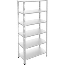 Kazan Hobi 6 Katlı Galvaniz Çelik Raf; Depo, Arşiv, Kiler, Dosya, Market Rafı 59X93 cm 200 cm 1.00 mm