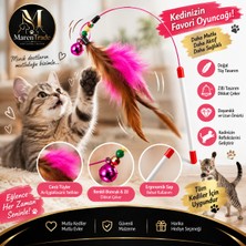Maren Trade Kedi Oltası Tüylü Oyuncak – Zilli & Boncuklu Interaktif Kedi Oyuncağı | Dayanıklı & Eğlenceli