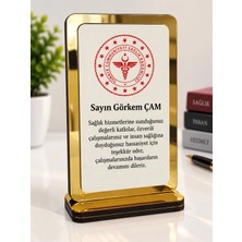 Özcan Tasarım Kişiye Özel Plaket - Öğretmene Plaket - Mezuniyet Plaket ( Ahşap ve Gold Pleksi )