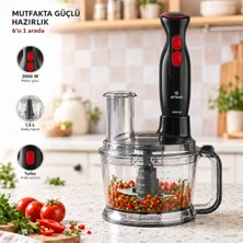 Emsan Karaca Doğrama, Çırpma, Rendeleme ve Dilimleme Için 2000 W Mutfak Robotu, 800 ml Karıştırma Kabı, Buz Kırma Bıçakları ve Çıkarılabilir Aksesuarlar