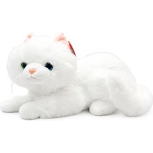 Kazan Hobi 36 cm Pelüş Sesli Kedi Oyuncak, 4 Asorti Renk Seçenekli Yumuşak Kedi Pelüşü, Ses Efektli Çocuk Oyuncağı, Sarılmalık Uyku Arkadaşı ve Hediye Pelüş Kedi PJH14473 (Beyaz)