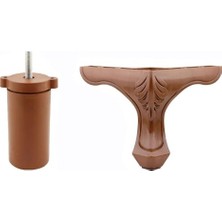 Kazan Hobi Set Lukens Lüks Mobilya Koltuk Kanepe Tv Ünitesi Destek Ayağı Ahşap Desenli Ayakları, 14 Cm, 20'li