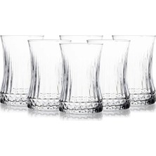 Kazan Hobi 6'lı Kristal Desenli Cam Çay Bardağı Seti, 160 ml Ince Belli, Isıya Dayanıklı