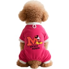 Kazan Hobi Kedi ve Köpek Kıyafeti ve Elbisesi, Pembe, 4 Bacak Tulum, Mickey Mouse, L