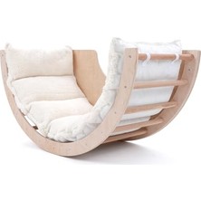 Kazan Hobi Kemer; Doğal Ahşap Pikler, Çok Fonksiyonlu Montessori Salınma ve Tırmanma Oyuncağı, 3 Boy Seçenekli (Krem, Büyük: 50 x 100 x 45 Cm)