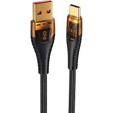 C23A-C USB To Type-C 6 Amper Hızlı Şarj Data Kablosu 1 Metre LED Gösterge
