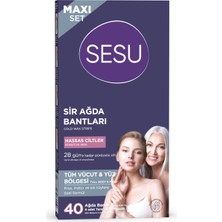 Sesu Vücut Ağda Bandı Hassas Ciltler Maxi Set 40'lı