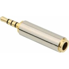 Kazan Hobi 2.5 mm Erkek - 3.5 mm Dişi, 4 Boğum, 3 Çizgi Kulaklıklı Mikrofon Çevirici