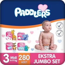 Kazan Hobi Bebek Bezi 3 Numara Midi (4-9 Kg) 280 Adet – Ekstra Jumbo Set