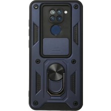S'82 Newface Xiaomi Redmi Note 9 Kılıf Pars Lens Yüzüklü Silikon - Lacivert