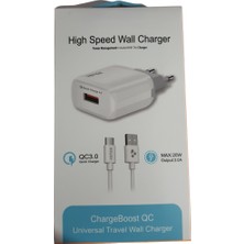 BSSM 3.0A 20W Usb-C Şarj Başlığı Hızlı Şarj Quick Şarj Özellikli Şarj Aleti Adaptörü + Kablo Seti 20 Watt Beyaz