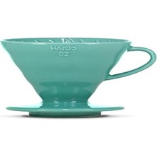 Kazan Hobi V60-02 Cam Kahve Demliği, 300 Ml, Turkuaz