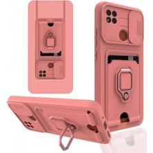 S'82 Newface Xiaomi Redmi 9c Kılıf Zuma Kartvizitli Yüzüklü Silikon - Pembe