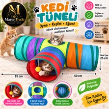 Maren Trade Marentrade 3 Girişli Kedi Tüneli Oyuncağı – Katlanabilir, 25 cm Çap, Polyester Dayanıklı, Toplu Oyun Tüneli