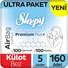 Kazan Hobi Bio Natural Premium Plus Airbag Comfort Ultra Paket Külot Bez 5 Numara Junior 160 Adet