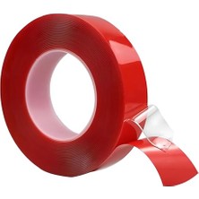 Kazan Hobi Çift Taraflı Silikon Bant Montaj Bandı Şeffaf 24 mm x 2 Metre Güçlü Çok Amaçlı Yapıştırıcı 1 Adet