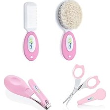 Kazan Hobi Bebek Bakım Seti 3'lü, Fırça Tarak, Tırnak Makası ve Çıt Çıt Tırnak Makası, Pembe 86810492252-2