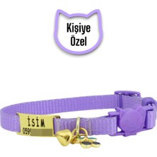 Kazan Hobi Mor Tek Ebat Isimlikli, Güvenlik Kilitli Kedi Tasması, Safety Click