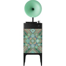 Kazan Hobi I5 Bluetooth Hoparlörlü 110W Hi-Fi Retro Pikap Plakçalar Turntable, Miracle National Library Of China