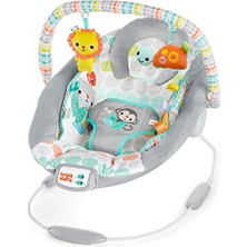 Kazan Hobi Comfy Ana Kucağı Yatıştırıcı Titreşimli Bebek Koltuğu, Kumaş Oyuncaklar, Müzik ve Çıkarılabilir Oyuncak Barı, 0-6 Ay, 9 Kg'a Kadar (Whimsical Wild)