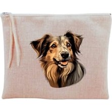 Kazan Hobi Sevimli Köpek Baskılı Makyaj Çantası Bej LH89012631927635712312