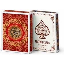 Kazan Hobi Kırmızı Jumbo Boy Pvc Plastik Su Geçirmez Iskambil Poker Oyun Kağıdı RD61KR